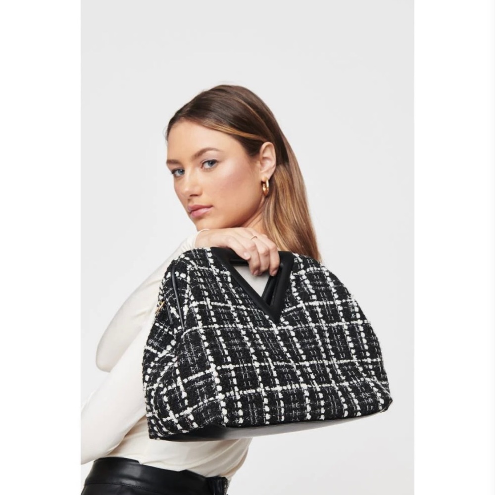 ⭐️HOST PICK⭐️ NEW Urban Expressions Natasha Tweed Crossbody Handbag Black/White